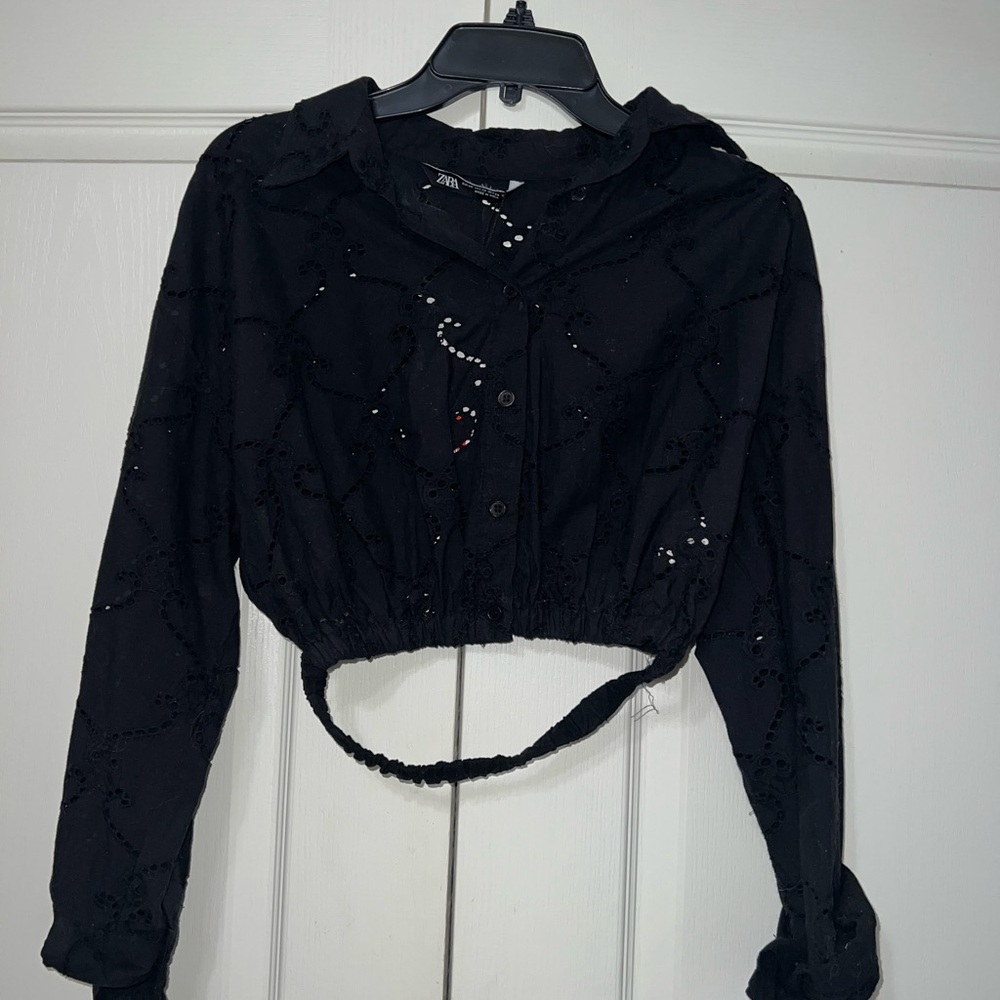 Zara Black Long Sleeve Top